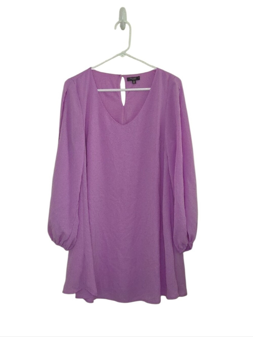 Women's TCEC Purple Open Sleeve Mini Dress Sz Small